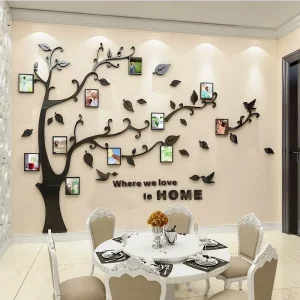 Large Size Tree Photo Frame Acrylic Wall Stickers, Living Room, Bedroom Decor, Photo Frame, 3D DIY Stickers, Home Decoration
