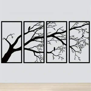 CIFBUY 4 pcs Stunning Tree of Life Metal Wall Art Branch Wall Decor for Indoor/Outdoor Home Decor Perfect Housewarming Gift
