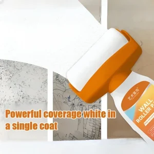 White Waterborne Roller Paint Water-Based Wall Repair Paint Self-Brushing Interior Wall Patch Latex Paint for Home Renovation