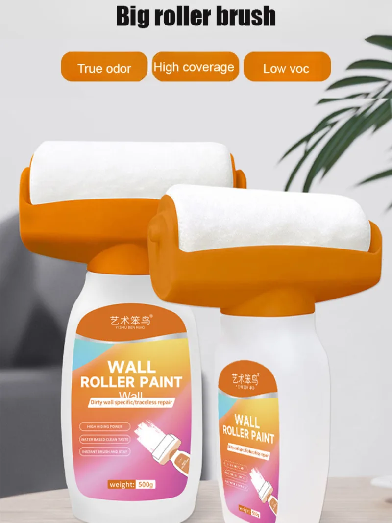 White Waterborne Roller Paint Water-Based Wall Repair Paint Self-Brushing Interior Wall Patch Latex Paint for Home Renovation - Image 3